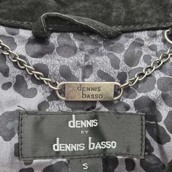 Dennis Basso Suede Leather Button Front Black Jacket Women’s Sz Small Washable - Picture 6 of 16